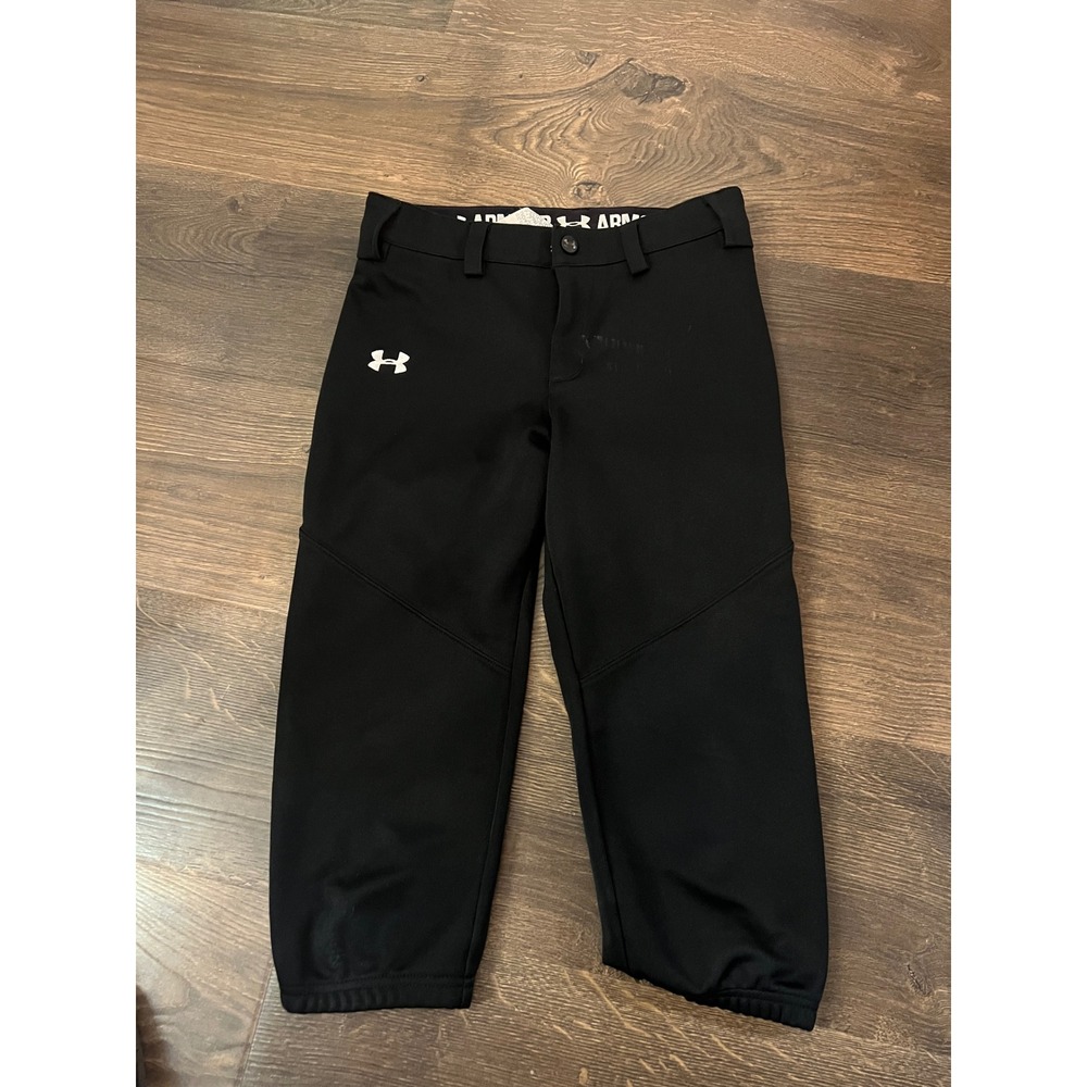 Under Armour Kids HeatGear Baseball Pants Black Youth Medium YMD Loose Fit